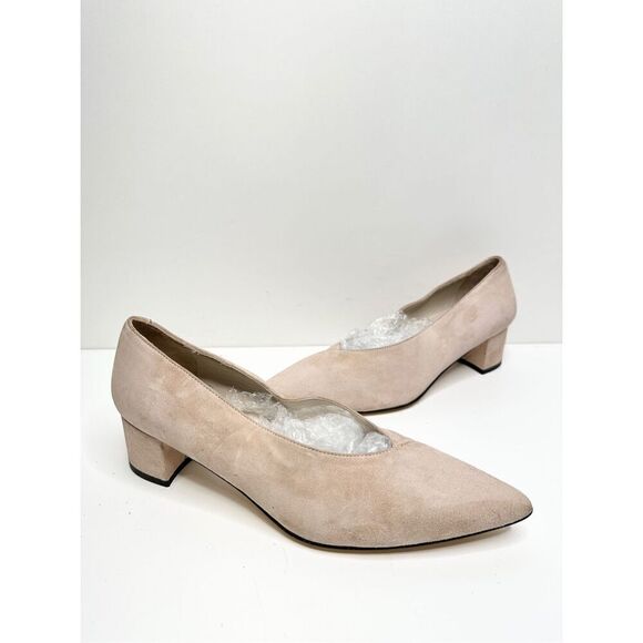 Amalfi by Rangoni Shoes Pablito Pointed Toe Size 7 Pink Pump Cashmere Suede - Picture 2 of 9